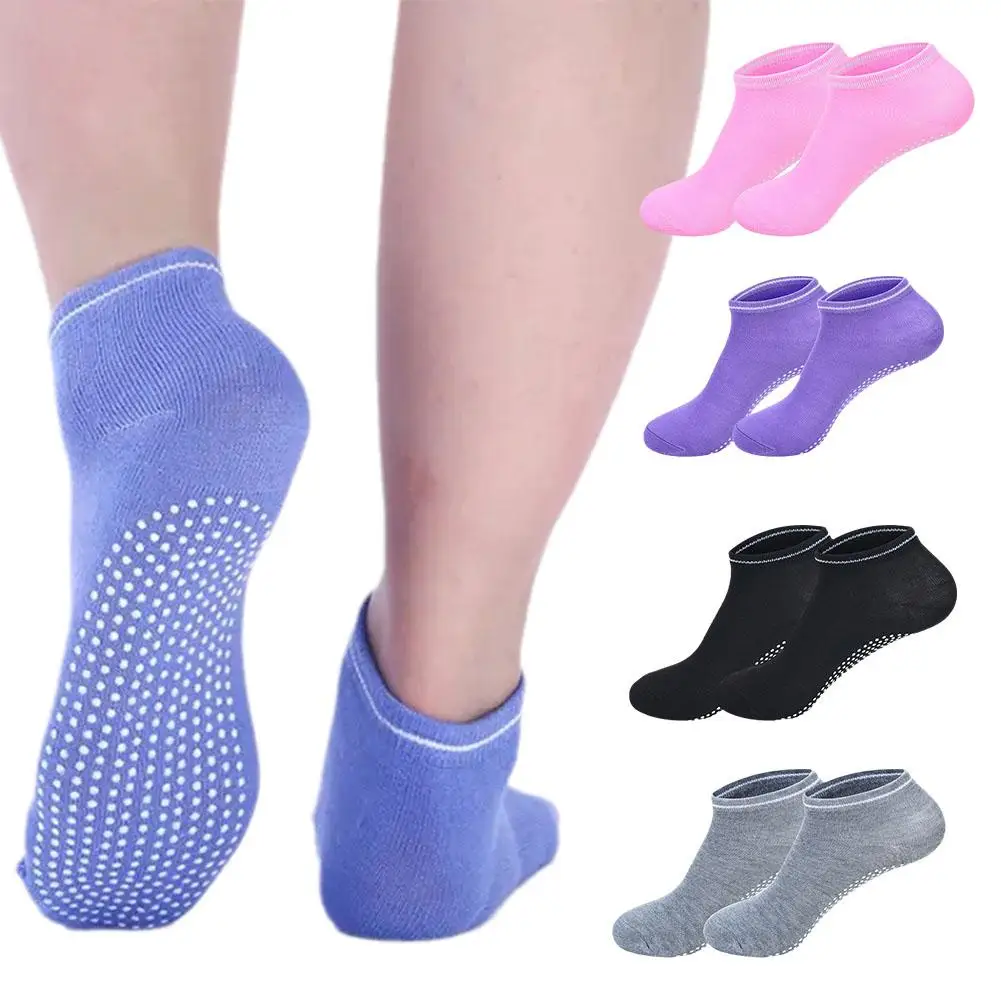 

4 Pairs Non Slip Grip Yoga Socks Anti-Skid Slipper Barre Socks Sticky Socks For Yoga Pilates Barre Home Workout Sports C3Q2