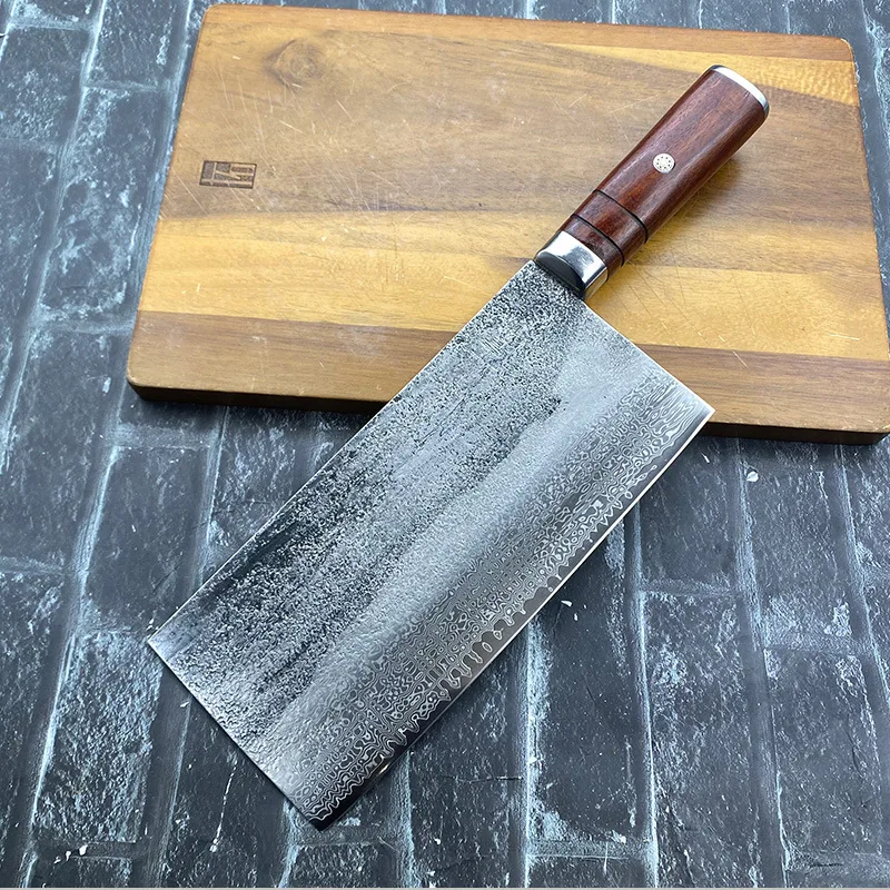 

8 Inch Slicing Knife 67-layers Damascus Steel Blade Wood Handle Chef Cutting Vegetables Cleaver Meat Professional Kitchen Knife