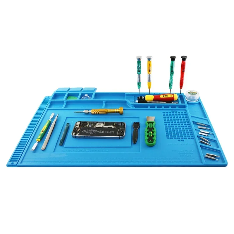 

45x30cm Heat Insulation Silicone Pad Desk Mat Maintenance Platform for phone BGA Soldering Repair Station with Magnetic Section