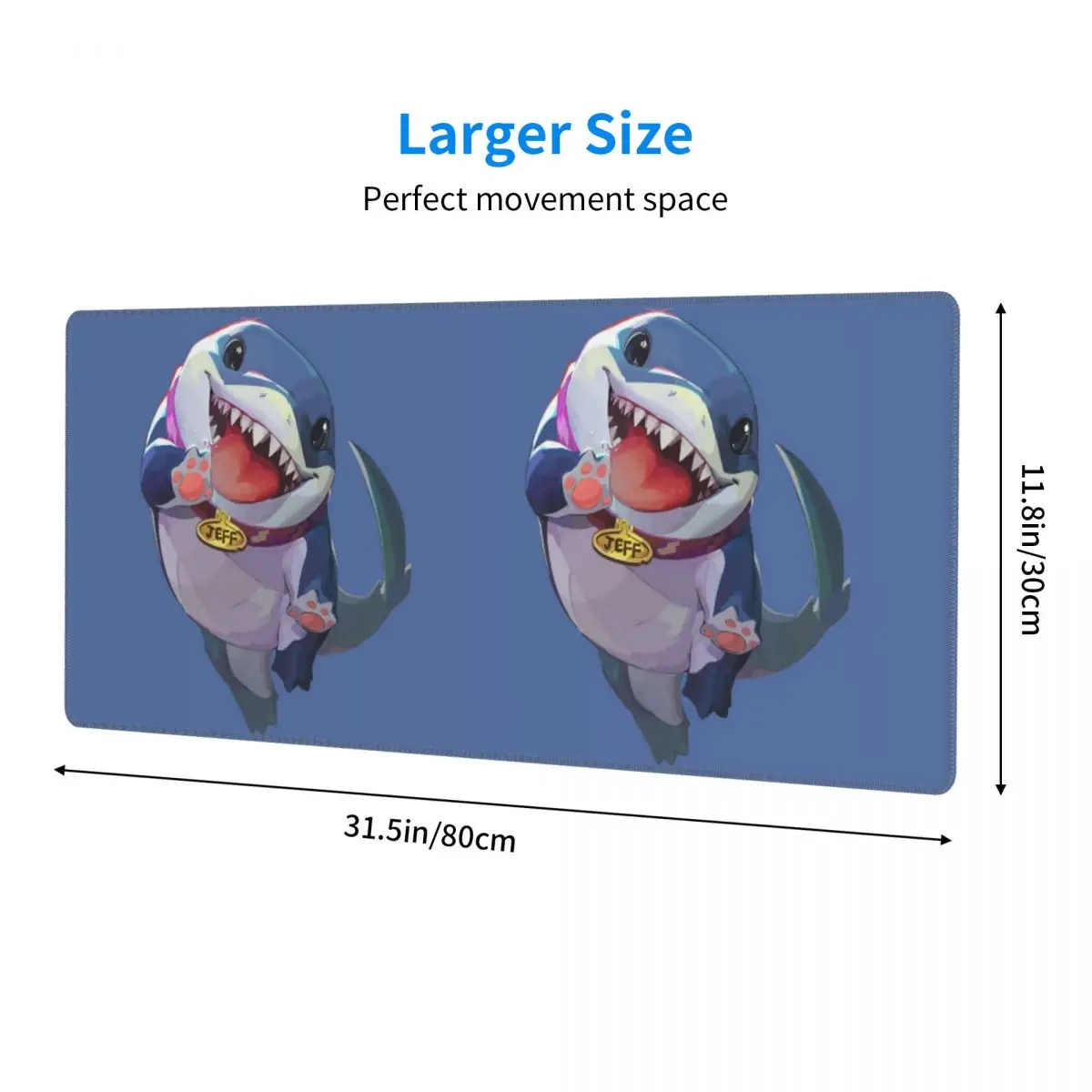 Large Mouse Pad Jeff The Land Shark Gamer PC Laptop Mats Keyboard Carpet Computer Gaming Office Accessories Desk Mat