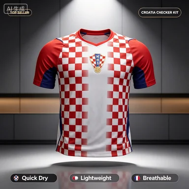Summer Croatian Football Fans' Most Popular Short Sleeved Fan Style Breathable Quick Drying  Jersey 3D Print Parent-child Tee