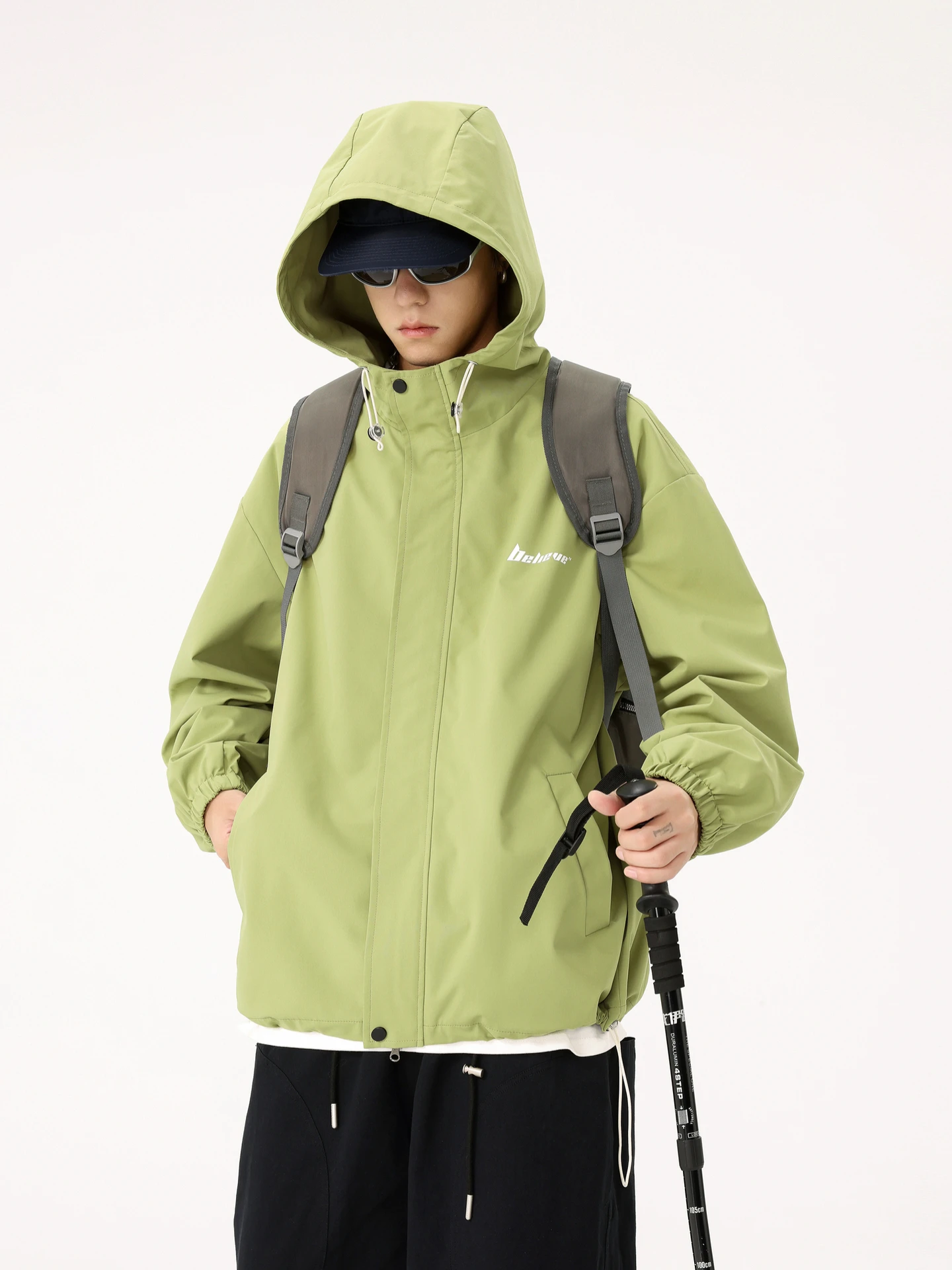 

Повседневная ветровка-худи для активного отдыха, свободного кроя, для пар, для досуга, молодежная, из полиэфирного волокна, длинная...