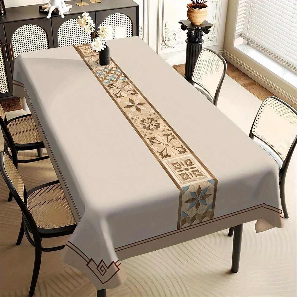 JIT-1pc Bohemian-style printed pattern tablecloth, square tablecloth, for festive parties in hotels