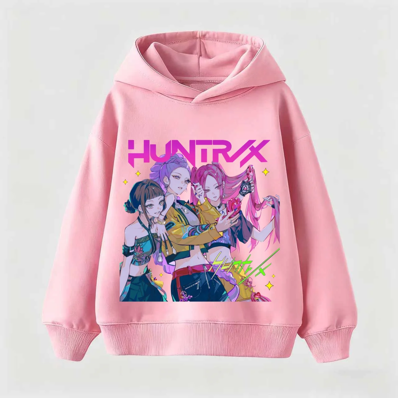

Korean KPop Demon Hunter Cartoon Girls Boy Hooded Sweatshirt Warm Children's Wave Fashion Casual Tops Casual Girls Clothing