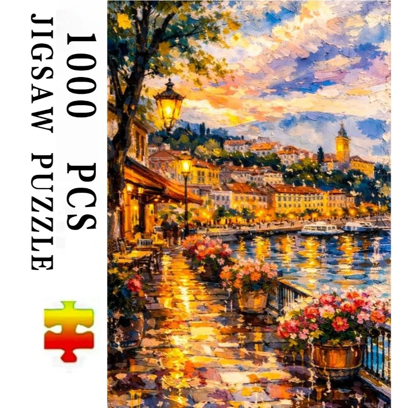 Riverside City Jigsaw Puzzle 500/1000/1200/2000PCS DIY Craft Hobby Relaxing Game Home Decor Gift