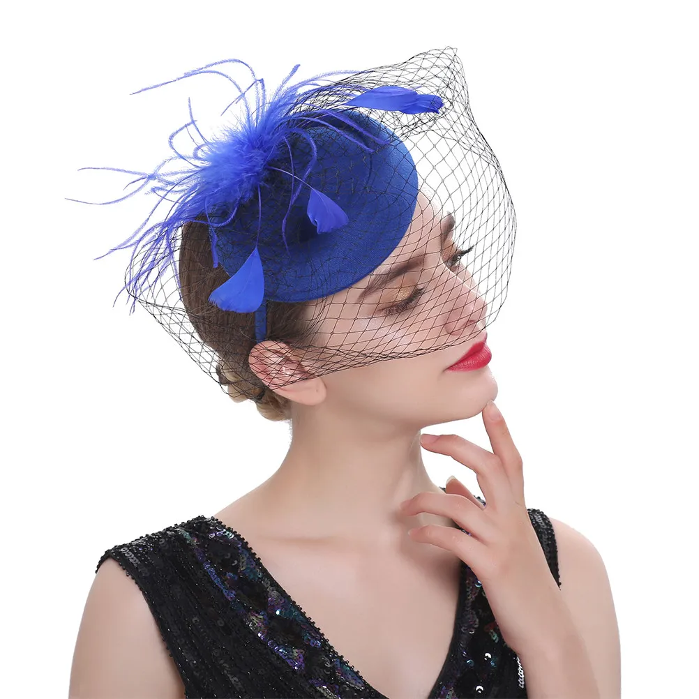 

Элегантный головной убор-фасинатор Veil Plume для женщин: сетчатая повязка на голову для чаепития, свадьбы, выпускного, банкета, дня рождения