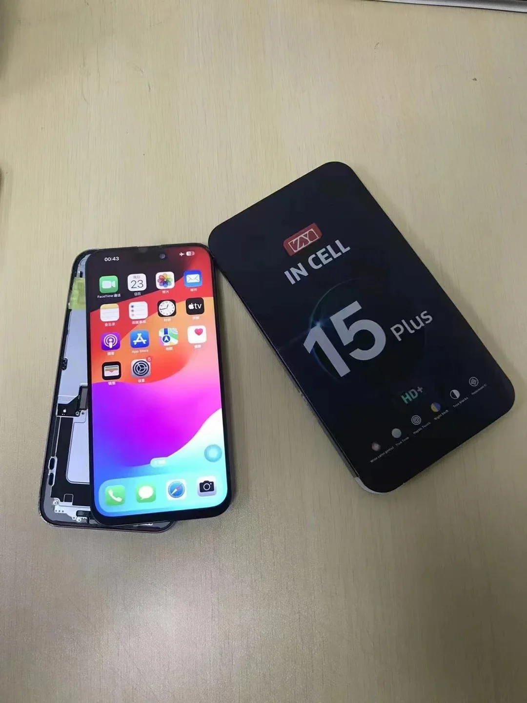 Zy Incell-iPhone X, XR, XS Max,11,12,13,14,15 Pro Max用の交換用LCD