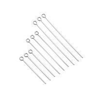 100pcs 20 25 30 35 40 45 50 mm Stainless steel Eye Pins Findings Eye Head Pins For Jewelry Making Supplies DIY Craft Accessories