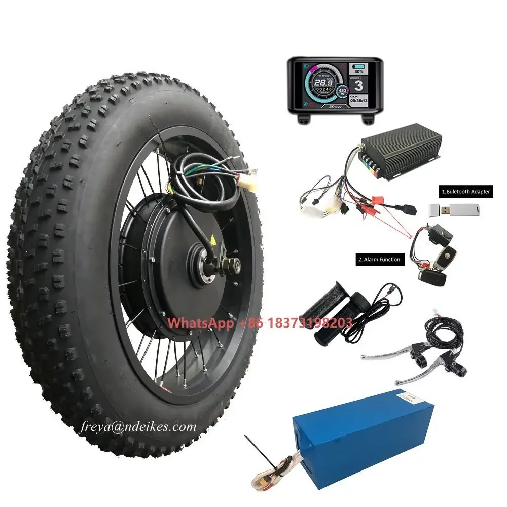 

26 "x 4,0 толстая шина с двигателем QS273 с капельным падением 150 мм, 8000 Вт, мотор-концентратор, комплект для переоборудования электрического мотоцикла с цветными дисками