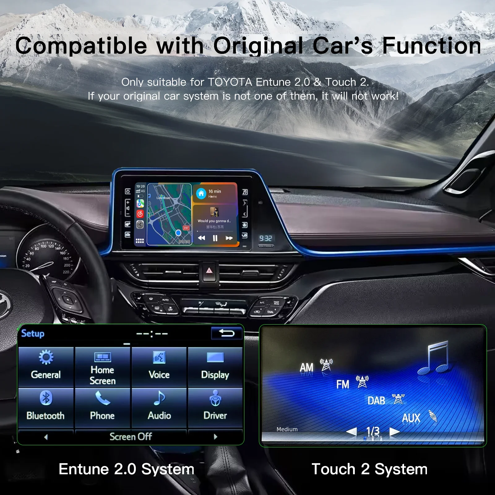2025 New Wireless Carplay Android Auto For Toyata RAV4 Corolla Tacoma Camry CHR Tundra Highlander Prius 4Runner Yaris Module