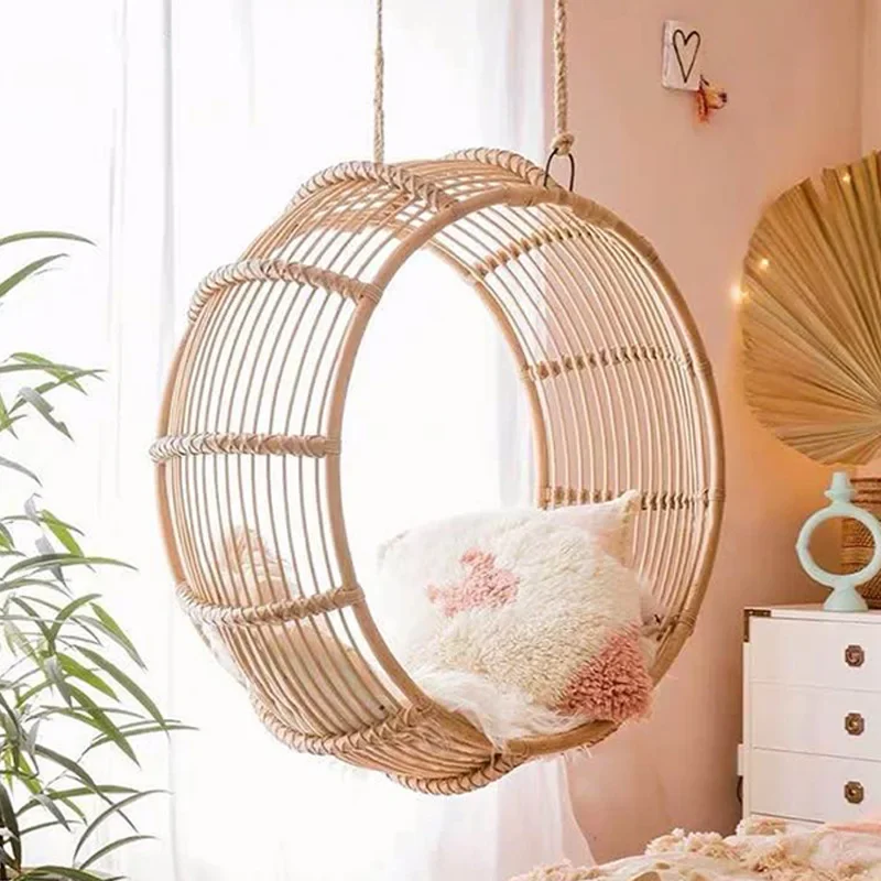 Outdoor Terrace Rattan Hanging Chair Courtyard Homestay Hanging Basket Indoor Balcony Home Lazy Hanging Chair Swing