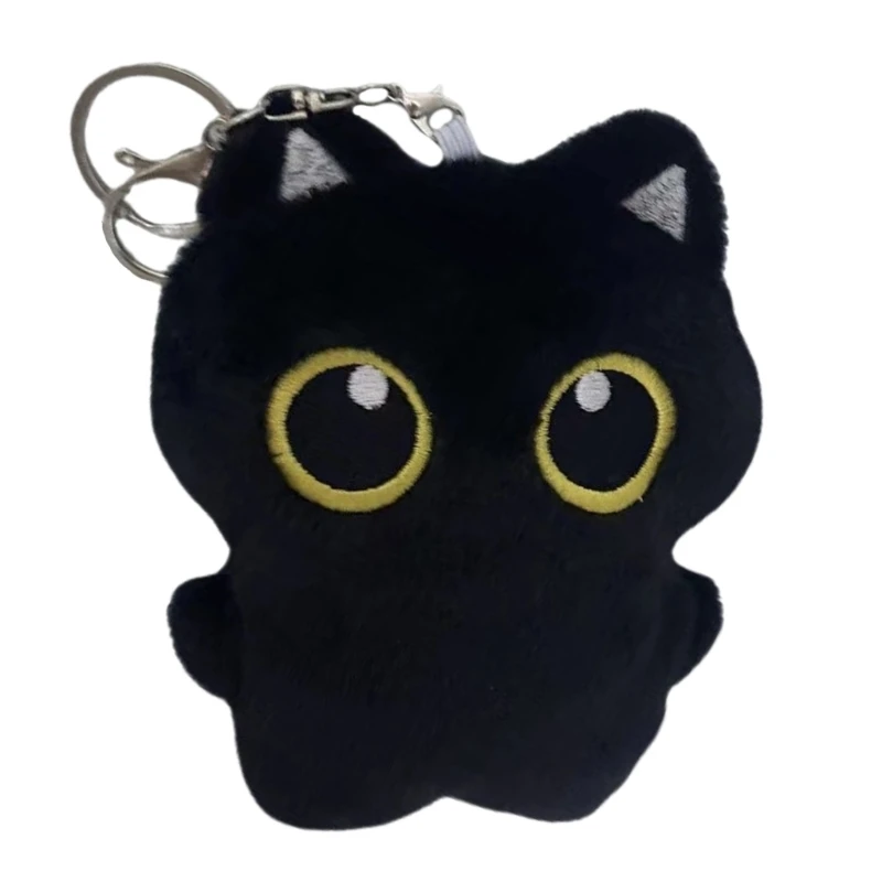 Kitten Keyring Funny Cartoon Cats Sweet Kitten for Girl Keychain Students Backpack Pendant Birthday Ornament Kids Gift