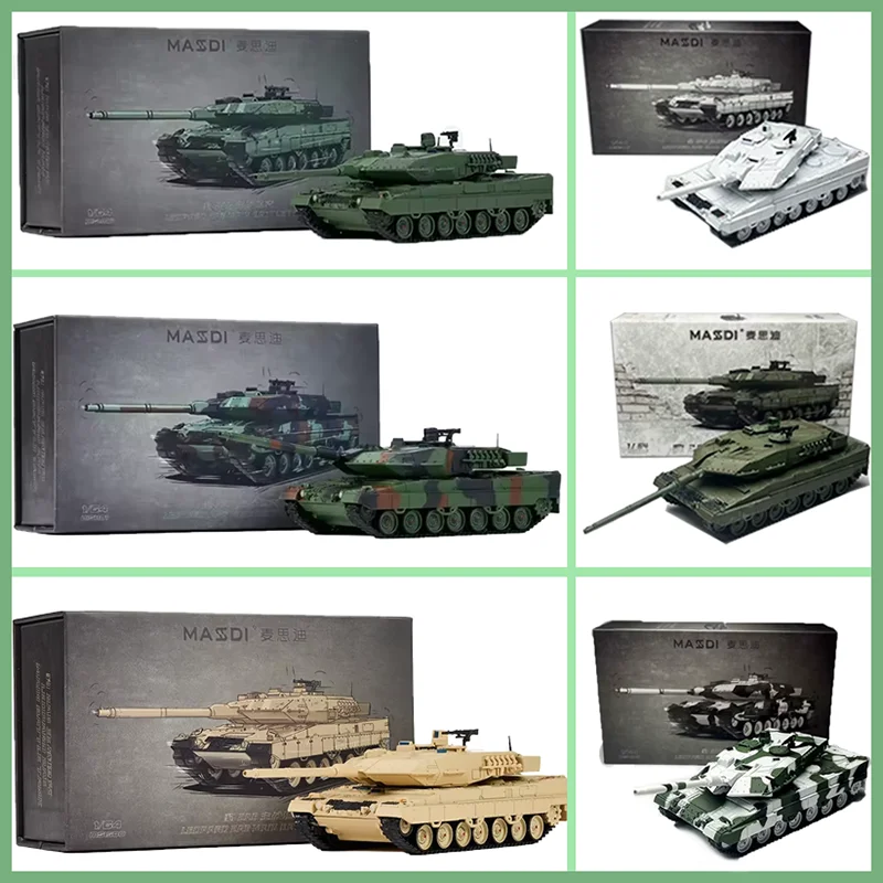 

MASSDI 1/64 Leopard 2A6 Main Battle Tank Alloy Military Model Car Ornament Souvenir Display Collection Hobby Gift