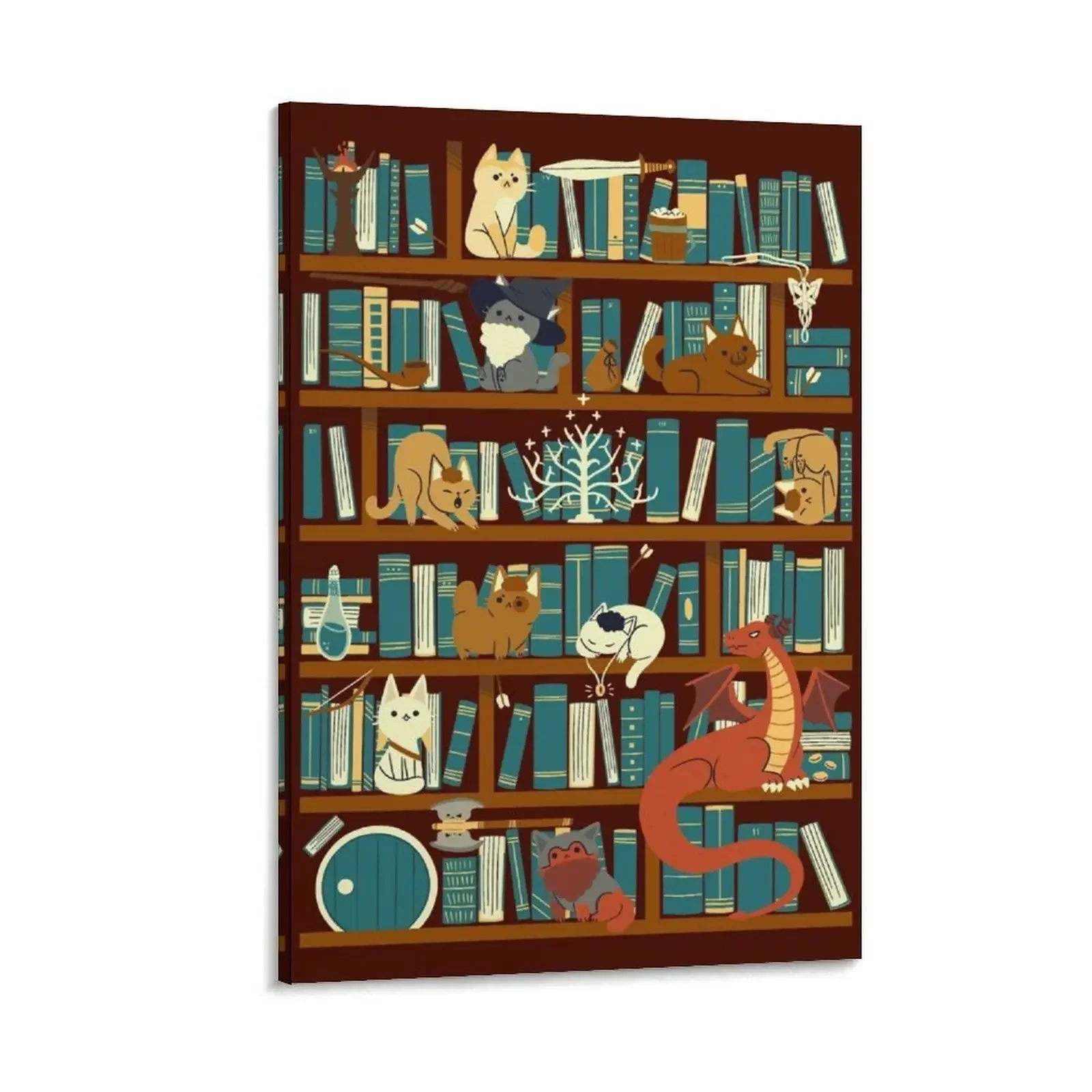 

Library of the Ring Canvas Painting aesthetic room Decorative picture decorative wall canvases