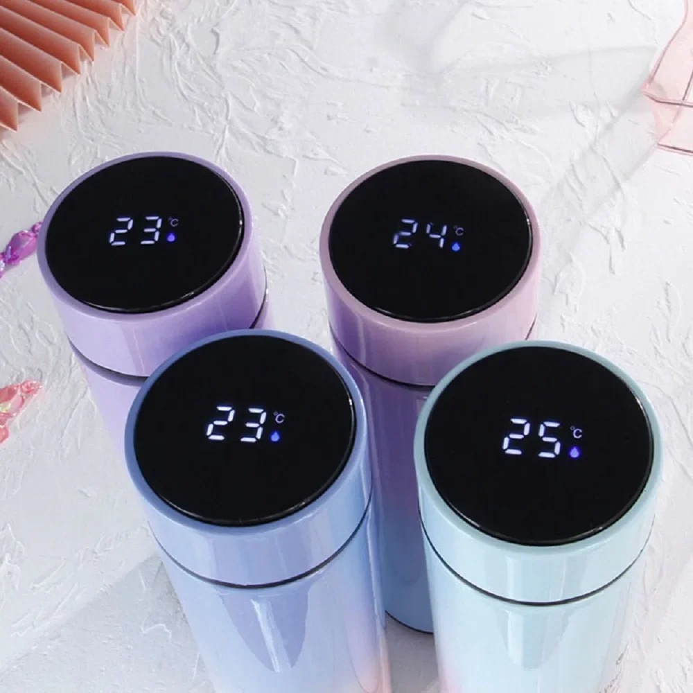 500ML Smart Insulation Cup Mini Thermos Cup Water Bottle Led Digital Temperature Display Stainless Steel Thermos Cup