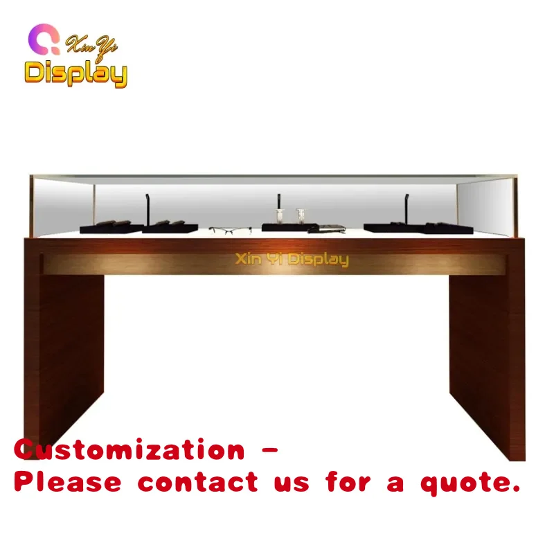 

Customize.Modern Tempered Glass Stainless Steel Display Cabinet With LED Lighting Luxury Shopping Mall Jeweller