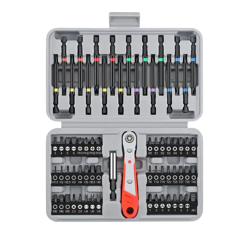 68PCS Screwdriver Bits Set Metal High-Strength Screwdriver Tool Set With Bits Ratchet Screwdriver Tools Precision Ratcheting