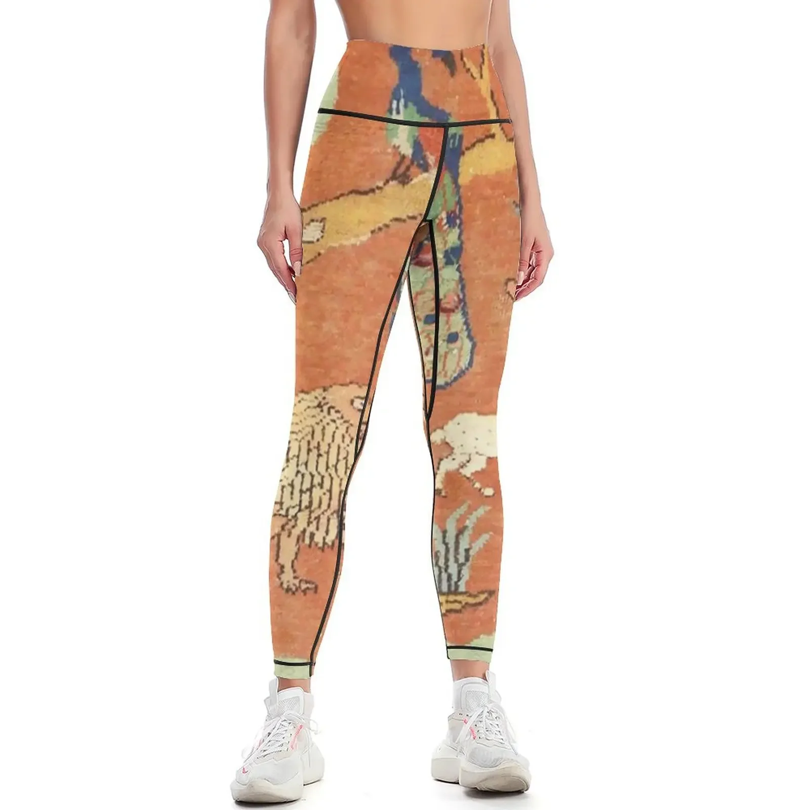 

Antique Mazlapatan Indian Rug Print Leggings Sports pants woman gym pants Women's tights Womens Leggings