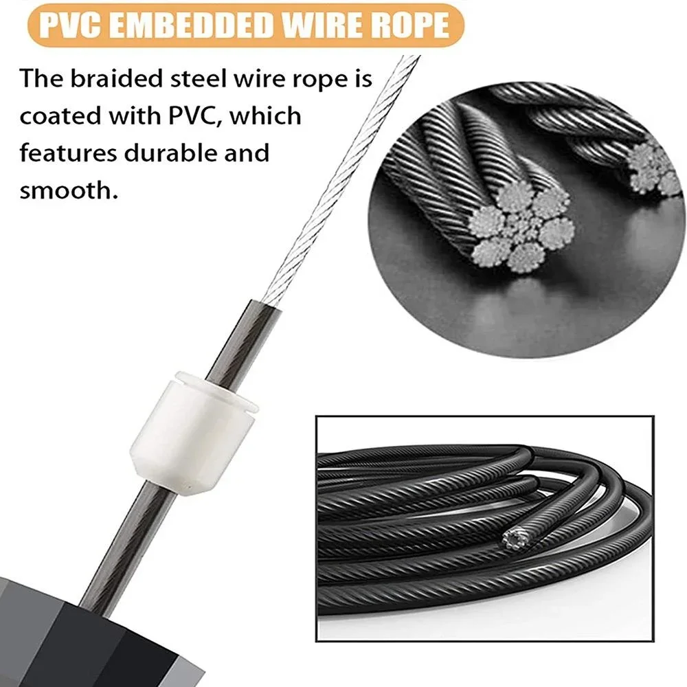 حبل قفز سريع خالٍ من التشابك لتمارين اللياقة البدنية، حبل نط قابل للتعديل للرجال والنساء والأطفال، معدات رياضية للتدريب #2