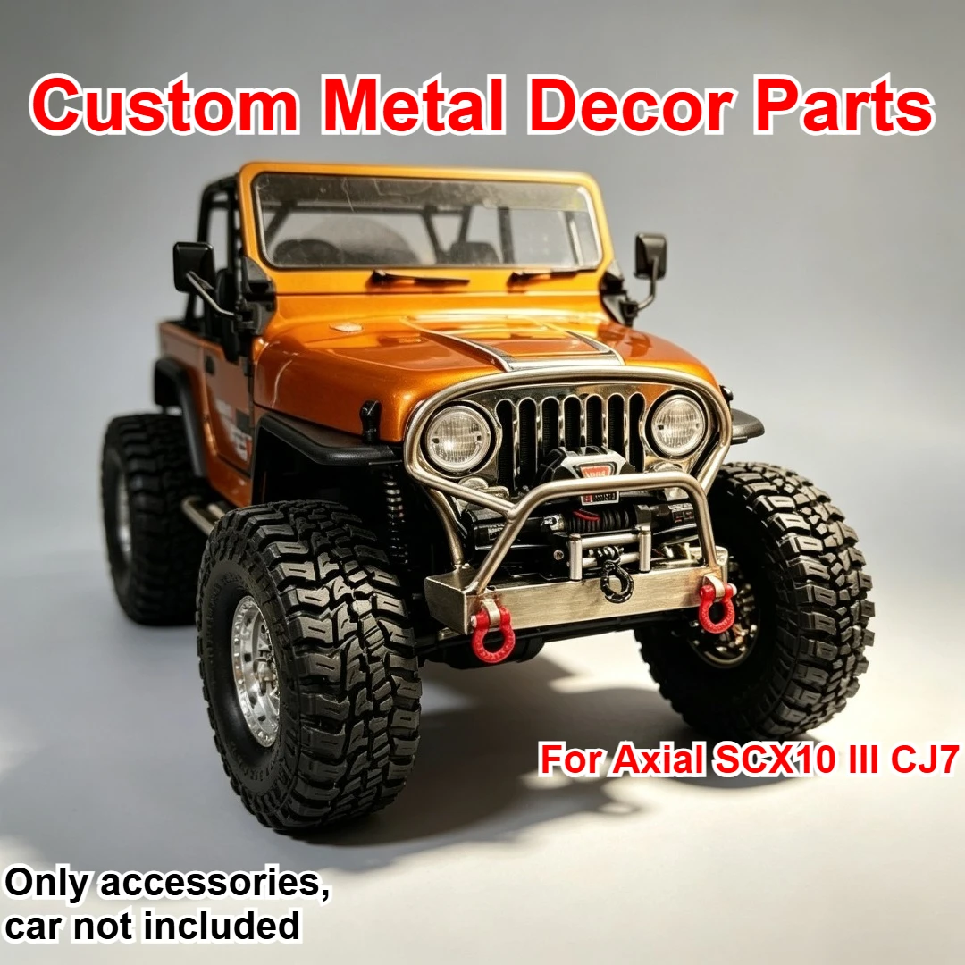 For Axial SCX10 III CJ7 1/10 RC Off Road Crawler Metal Decor Parts Custom Model Number Decorative Styling Upgrade Accessories