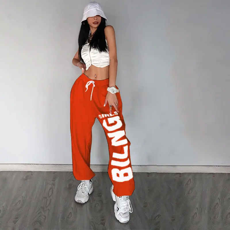 2026 Amerikanische Retro-Hose mit Buchstabenprint für Damen/Kinder – Neue Sport-Hip-Hop-Trend-Freizeithose für Tanz und Jazz-Auftritte, lockere Passform – Detail 15