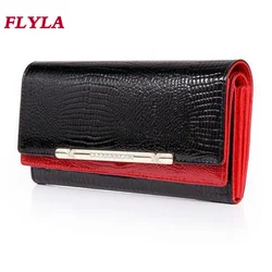 High Quality Genuine Leather Wallets Women 2024 New Fashion Luxury Crocodile Purses Long Large Capacity Female Clutch Bag