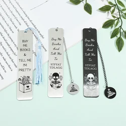 Personalised Skull Bookmarks Metal Bookmarks for Book Lovers School Supplies for Friend Accessories Men Women Reading Markers