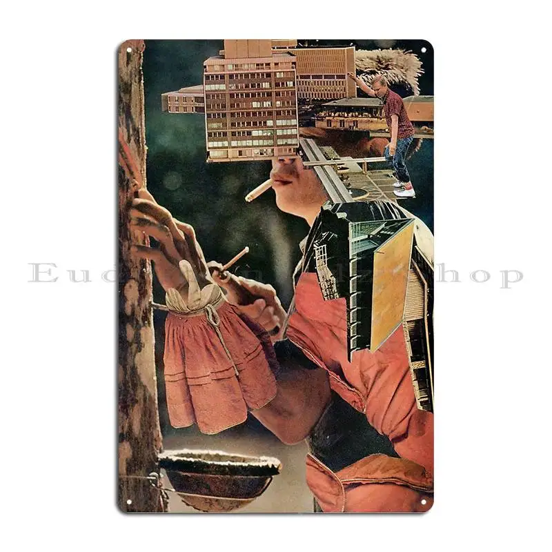 The Visionary Builder Tasting His Foundation Metal Sign Living Room Customized Party Decoration Designing Tin Sign Poster