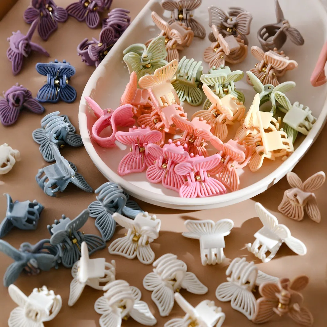 

10 шт., милые детские красочные заколки-бабочки, заколки для лба, заколка для волос с челкой, маленькая заколка для волос, головной убор принцессы для девочек