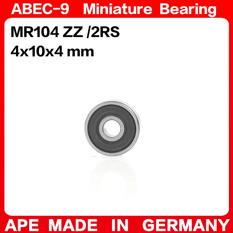 10-50pcs  APE ABEC-9 Bearing MR104 MR104ZZ 4x10x4 mm L-1040 MR104-2RS L-1040ZZ  Z -2Z  2RS Miniature Precision Ball Bearings