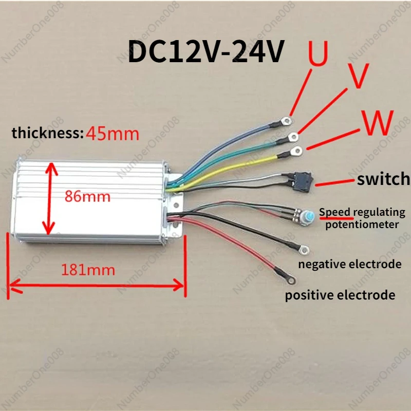 Brushless motor controller DC regulator speed three-phase for high power brushless motor driver accessories DC12V-24V 500W 30A