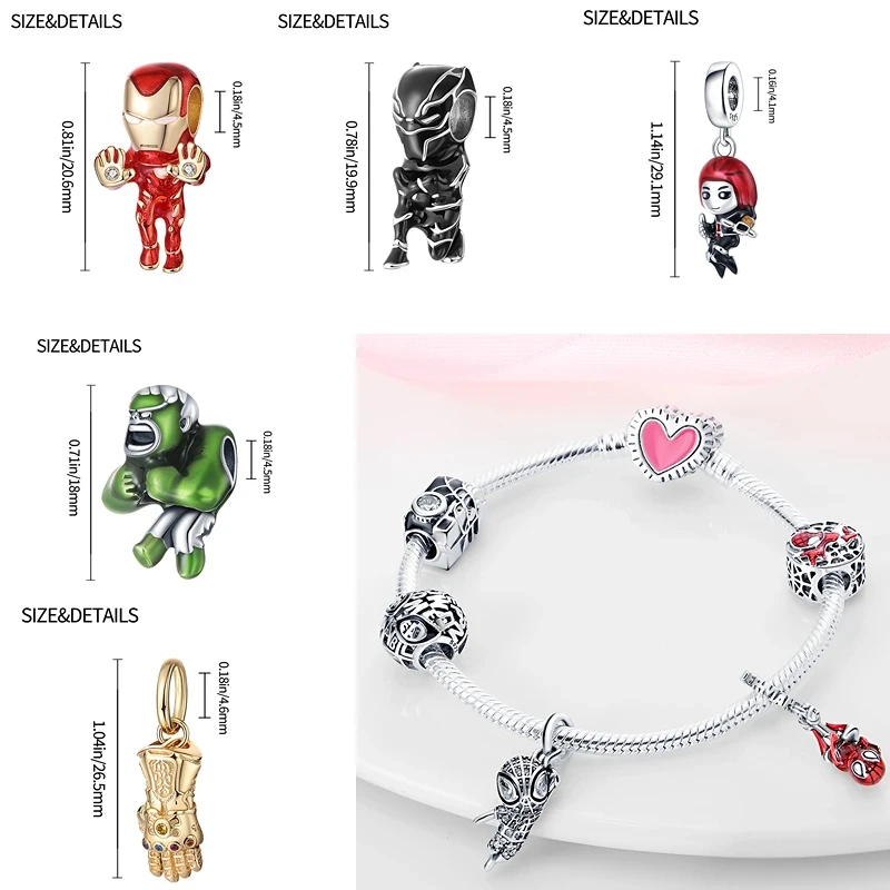 Gorące zabawki paciorki Disney Stitch, 925 Sterling Silver, nadaje się do oryginalnych bransoletek Pandora, biżuteria damska