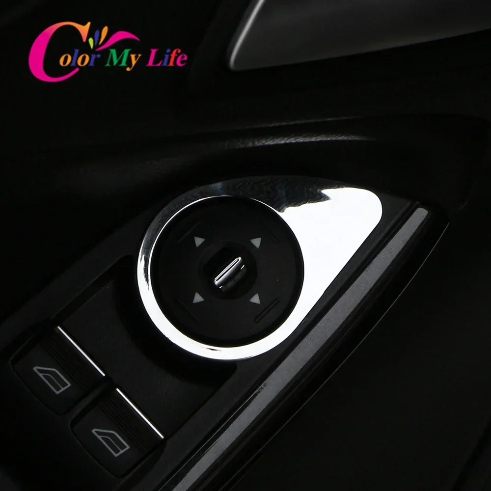 ABS Chrome Rearview Mirror Adjustment Knob Panel Cover Trim for Ford Focus 3 MK3 2012 - 2018 Accessories