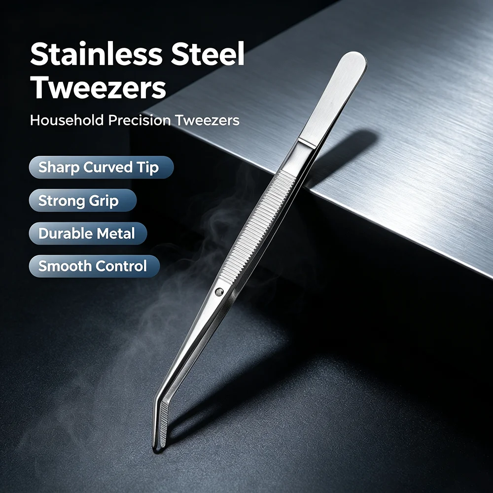 Anti Rust Household Craft Tweezers Precise Tips For Indoor Handwork Picking Tiny Accessories And Tidy Facial Stray Hairs