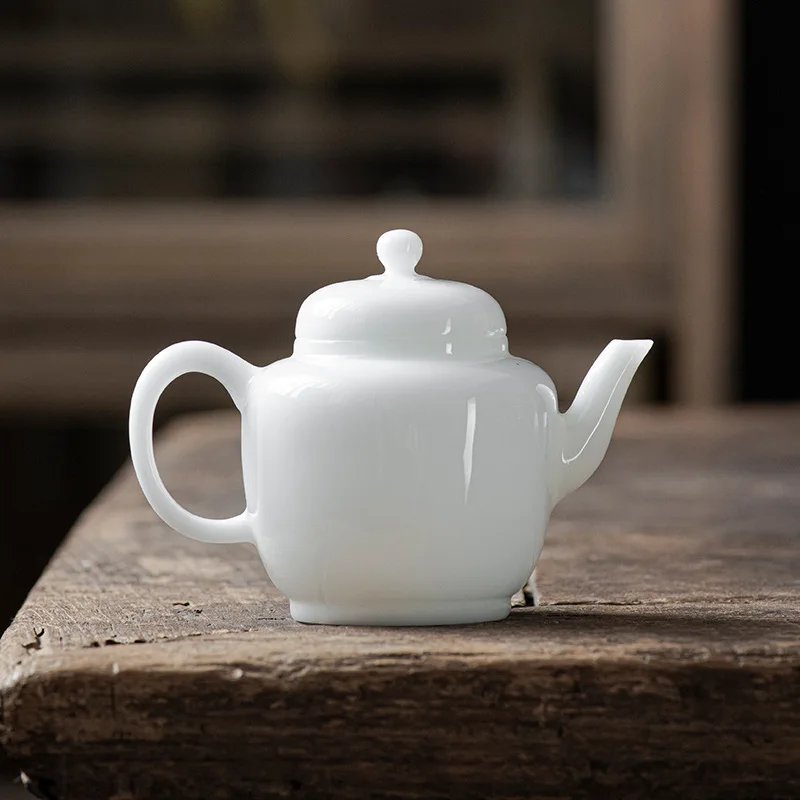 Teapot Hand-held Mutton Fat Jade White Porcelain Tea Filter Single Pot Autumn Kettle Chinese Luxury Tea Ceremony Accessories Cup