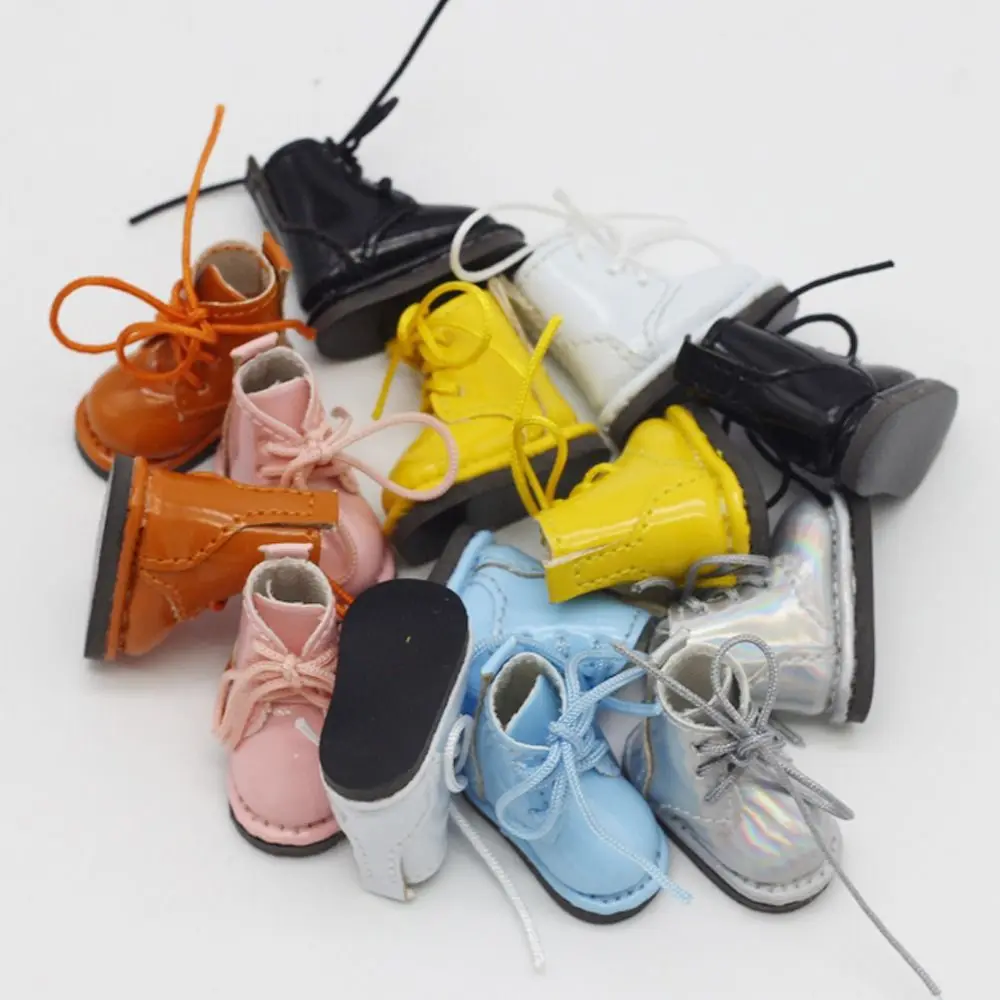 

1 пара высоких кожаных сапог для куклы Obitsu 11, серебряные кожаные ботинки из искусственной кожи 1/12 Bjd, мини-повседневная обувь