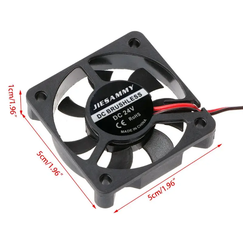 5010 24V 2Pin Ventola raffreddamento senza spazzole Radiatore raffreddamento per computer per PC Case CPU Cooler 50mm