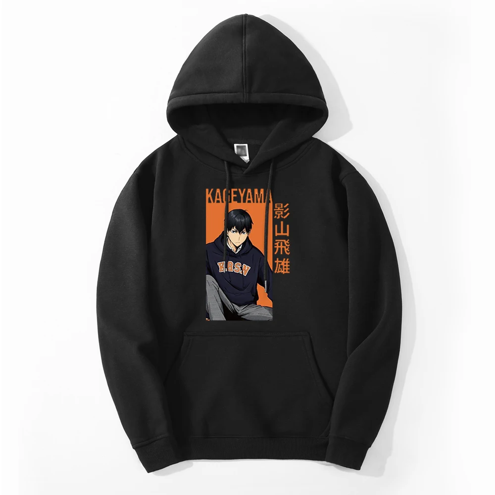 

Haikyuu Shoyo Volleyball Kageyama Anime Spring Male Oversized Loose Sweatshirts Hoodie Casual Thick Tracksuit Fashion Clothes