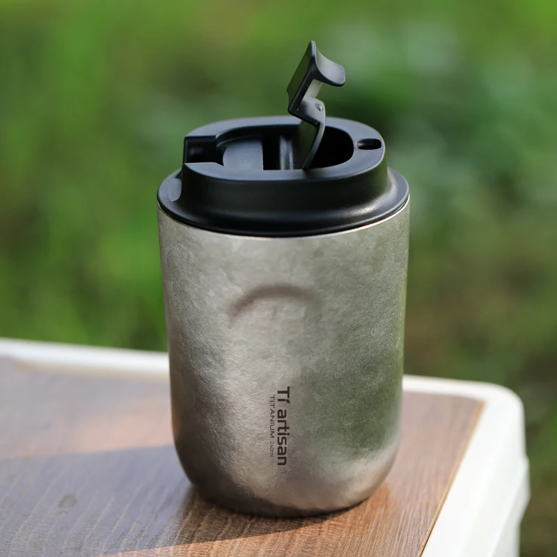 Tiartisan Titanium Outdoor Camping Titanium Vacuum Flask 240ml Portable Insulated Thermos Water Bottle Coffee Mug