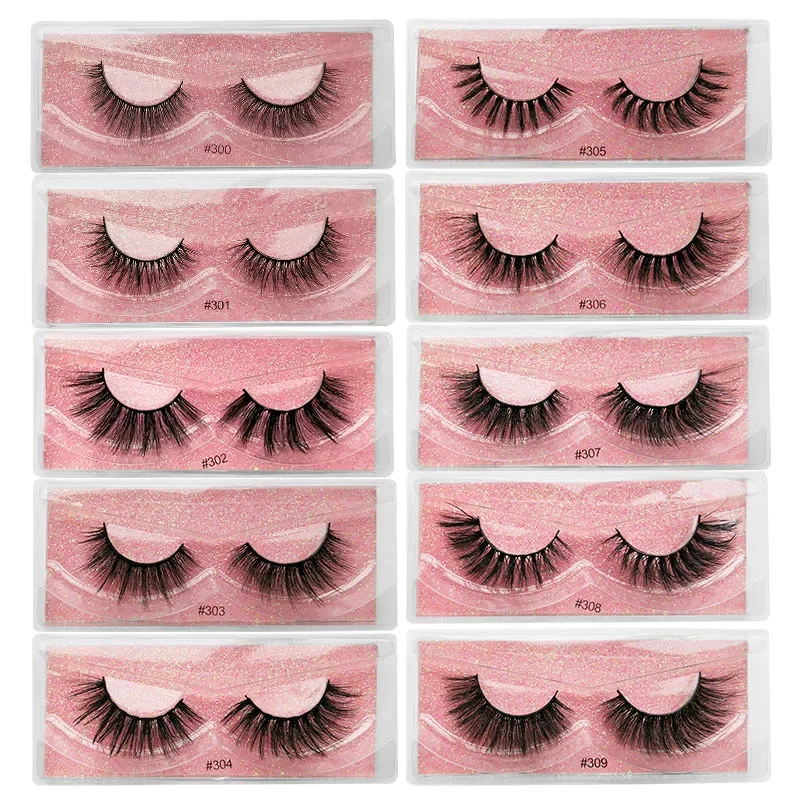 Faux cils 1 คู่ Handmade หนาขนตาปลอมธรรมชาติ Mink Lashes Make up Lash Strip Eyelash Extension แต่งหน้า maquillaje