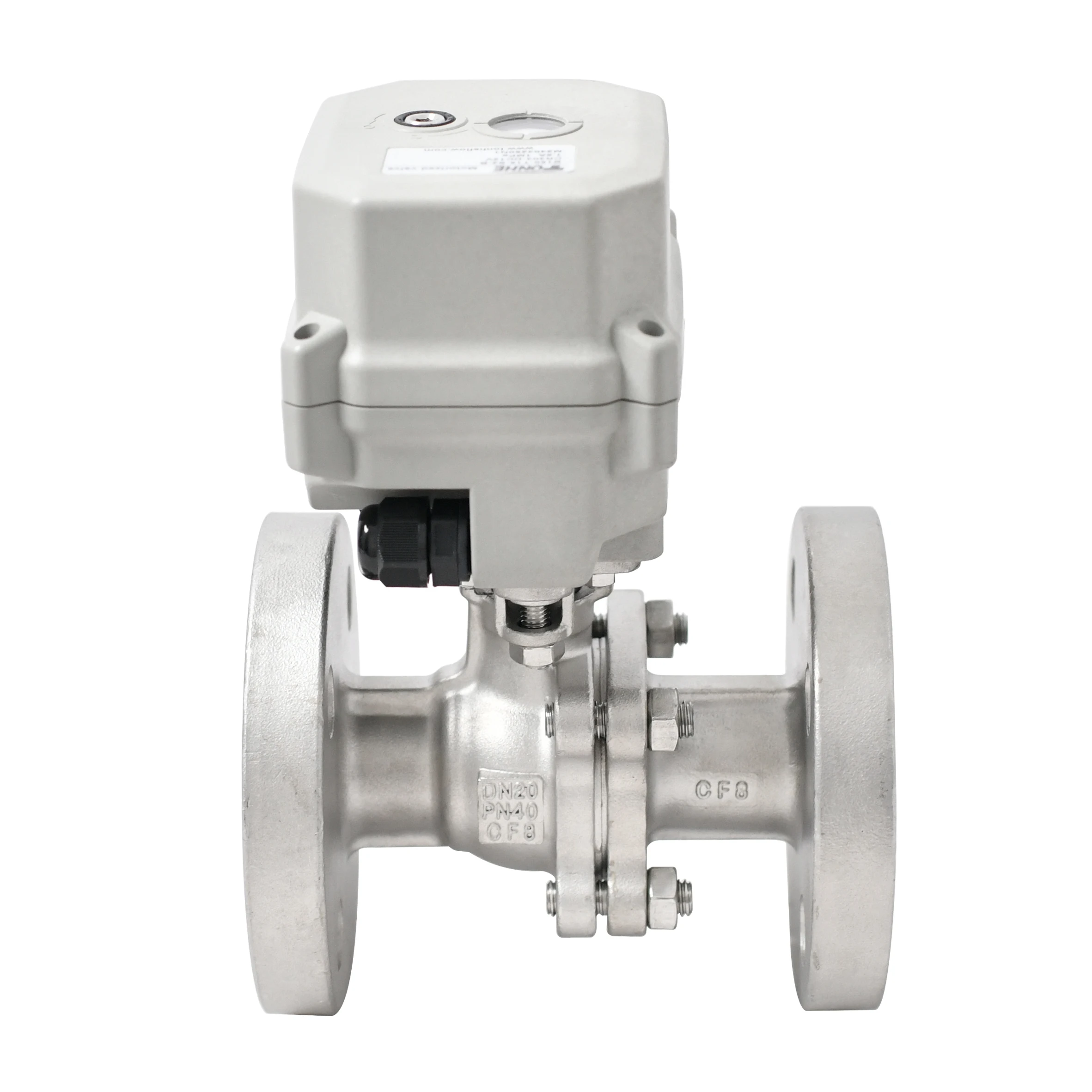 AC110-230V normally closed CR202 SS304 Flange DN20 electric ball valve