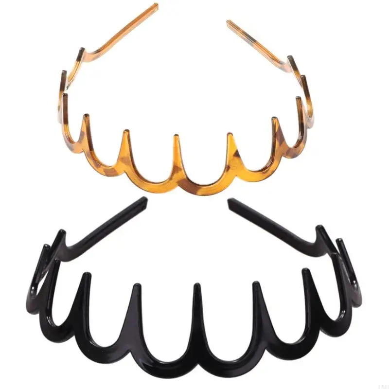 

49MB Women Girls Shark Long Tooth Headband Plastic Resin Non-Slip Comb Hair Hoop Headwear DIY Headpiece