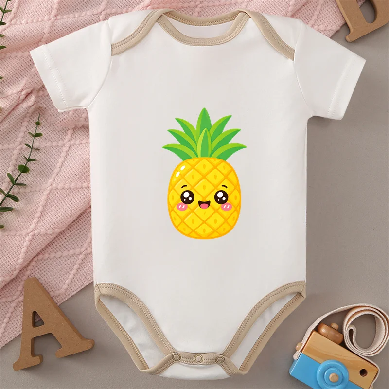 100% Cotton Onesie Summer Pineapple Print Bodysuit Comfortable Cloth for Baby Jumpsuit for 0 To 12 Months Newborn
