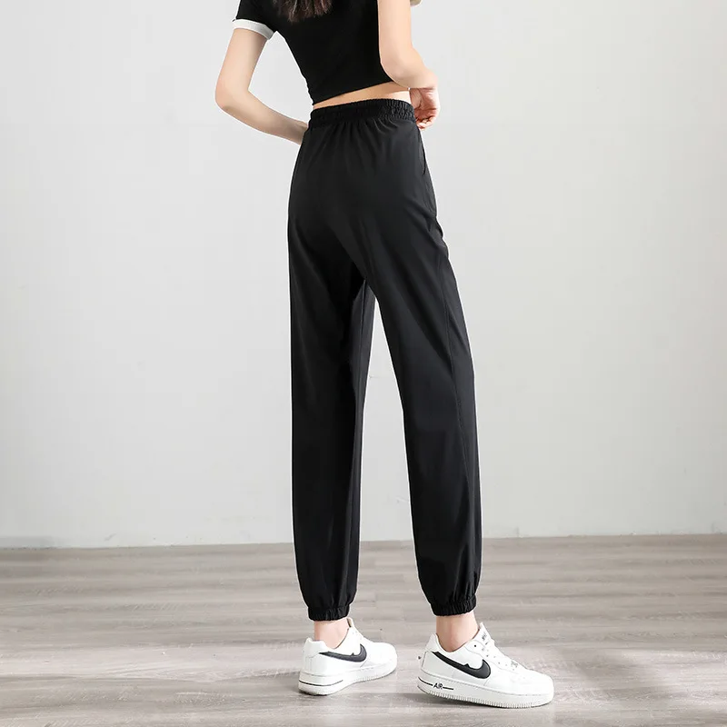 루즈핏 라지 사이즈 스포츠 팬츠 여성 여름 얇은 퀵 드라이 러닝 피트니스 팬츠 캐주얼 하이웨이스트 플러스 사이즈 3