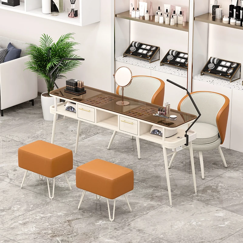 

Элегантный французский стол для ногтей, скандинавский дизайн, мебель для салона маникюра, роскошный итальянский стол для ногтей с выдвижными ящиками, современный