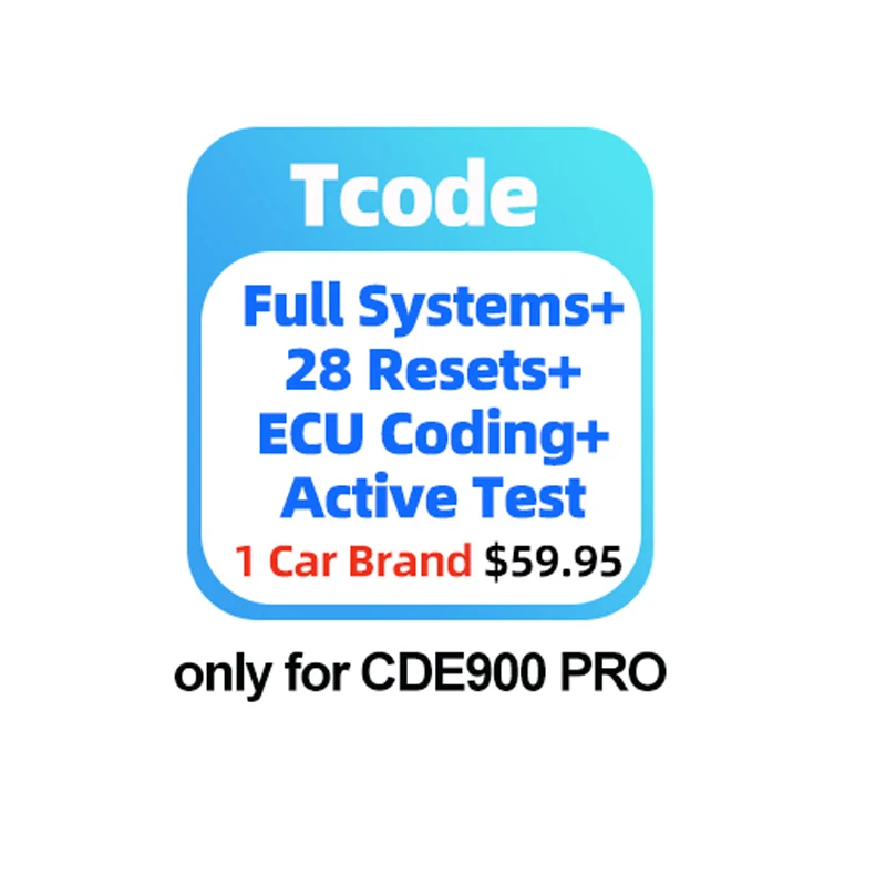 MUCAR CDE900/MUCAR CDE900 PRO Software Tcode for Expand Functions OBD2 Scanner Software Diagnostic Tools Tcode