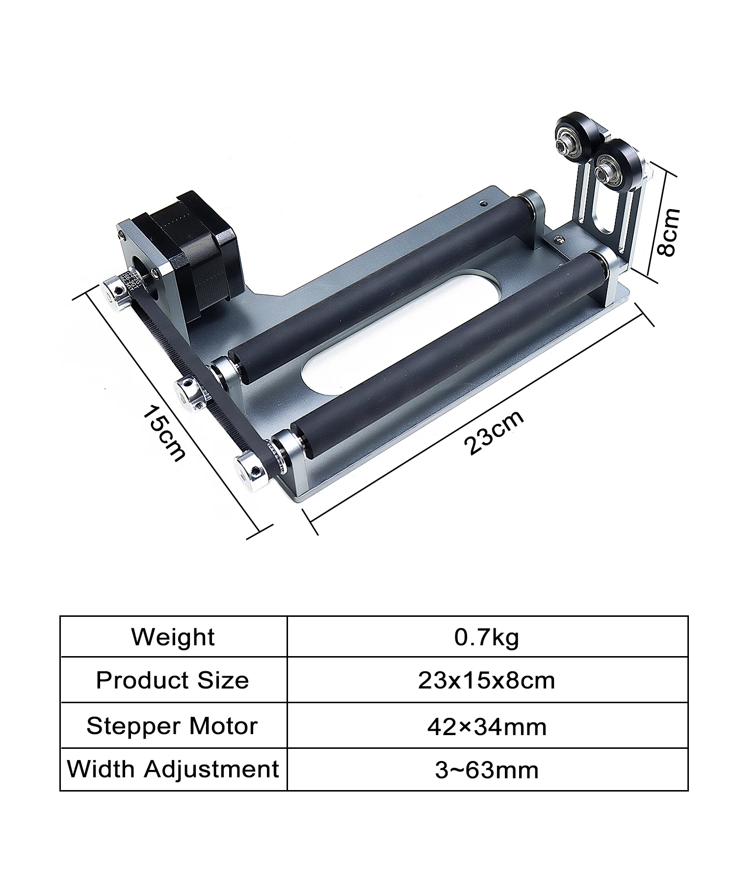 Mesa rotativa rotativa para gravador a laser ZBAITU, máquina cortadora, motor do eixo Y para copos, cilindros, cálices, copo de vinho, 360 graus