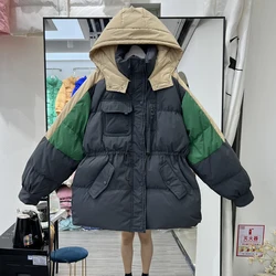 2024 novas mulheres com capuz jaquetas pato branco para baixo jaquetas inverno casacos quentes e parkas outwear feminino