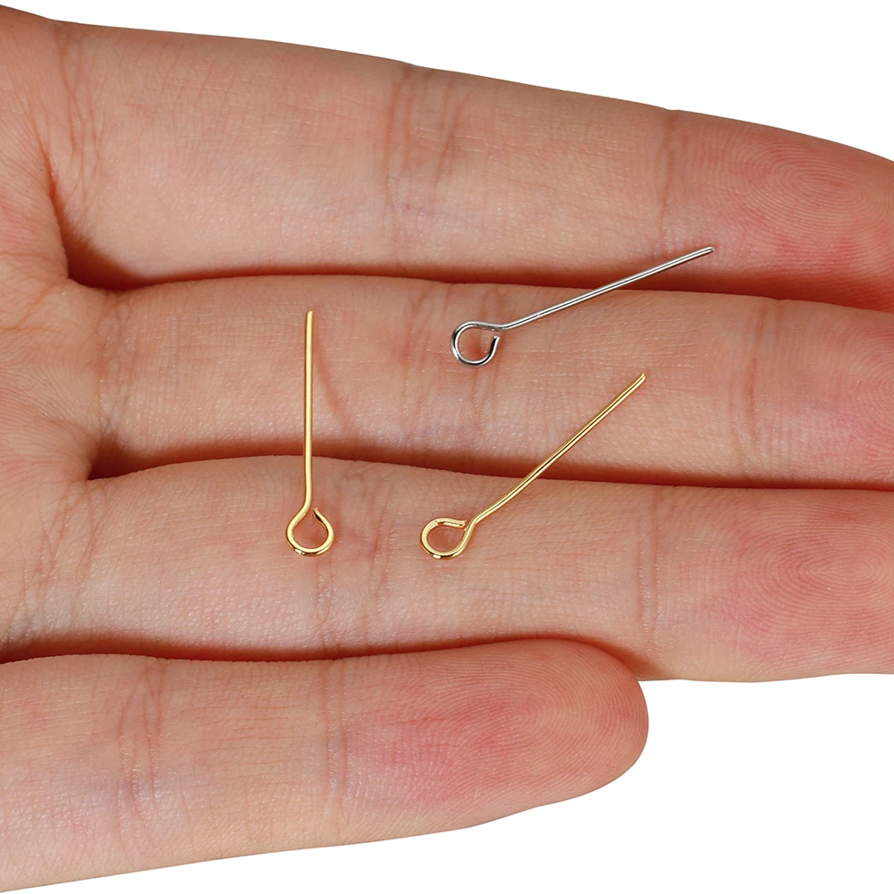 50pcs 100pcs Stainless Steel Flat Head Needle Round Head Needle Figure-9 Needle Beaded Eye Needle DIY Jewelry Accessories