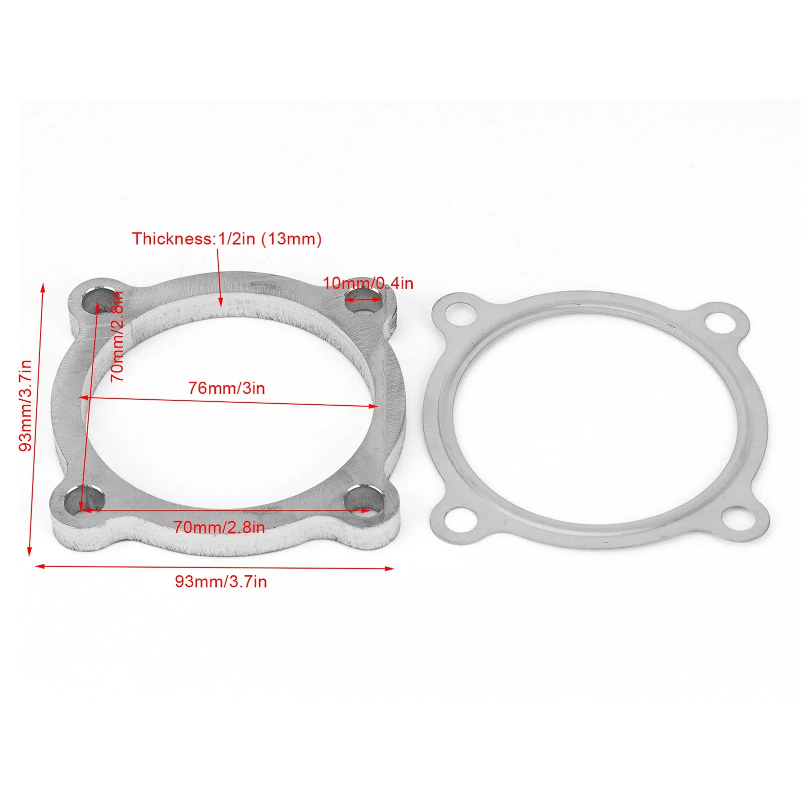 3in 4 Bolt Turbo Exhaust Downpipe Flange Gasket Kit Fit for Garrett's Turbo Series T3 T3/T4 GT30 GT30/GT35